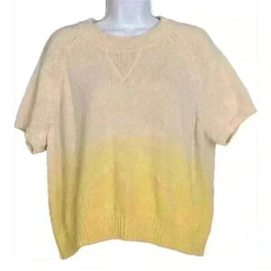 Madewell Top Dip Dye Raglan Sweater Tee Ivory, Yellow (P10)